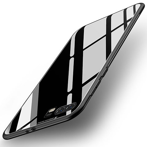 Coque Contour Silicone et Vitre Miroir Housse Etui pour Huawei P10 Plus Noir