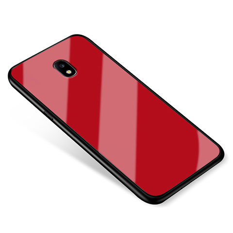 Coque Contour Silicone et Vitre Miroir Housse Etui pour Samsung Galaxy J5 Pro (2017) J530Y Rouge