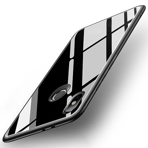 Coque Contour Silicone et Vitre Miroir Housse Etui pour Xiaomi Mi 6X Noir