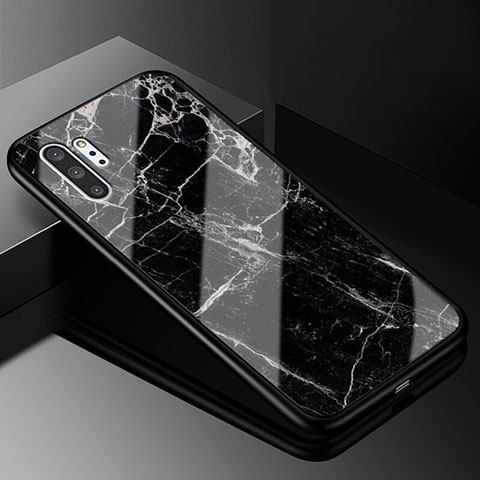 Coque Contour Silicone et Vitre Motif Fantaisie Miroir Etui Housse K01 pour Samsung Galaxy Note 10 Plus 5G Noir
