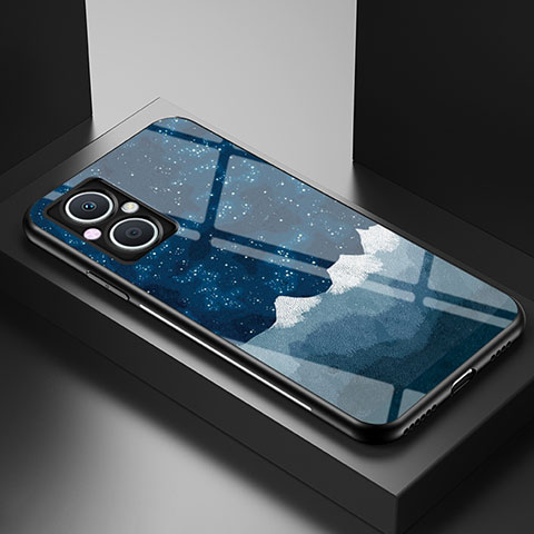 Coque Contour Silicone et Vitre Motif Fantaisie Miroir Etui Housse LS1 pour OnePlus Nord N20 5G Bleu