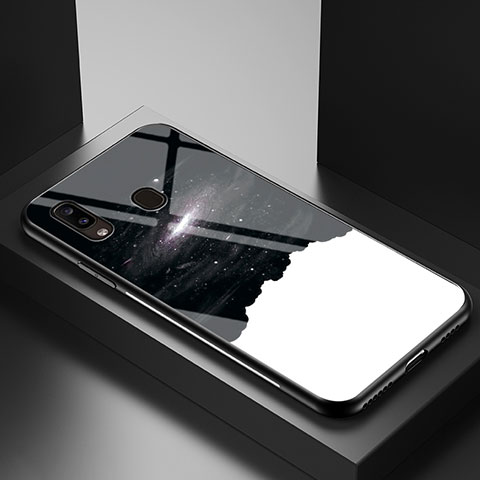 Coque Contour Silicone et Vitre Motif Fantaisie Miroir Etui Housse LS1 pour Samsung Galaxy A20e Noir
