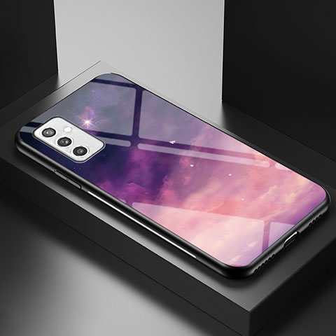 Coque Contour Silicone et Vitre Motif Fantaisie Miroir Etui Housse LS1 pour Samsung Galaxy M52 5G Violet