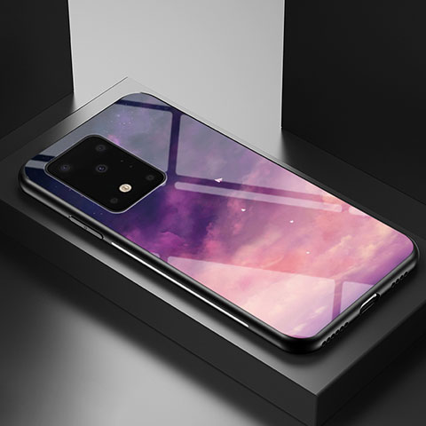 Coque Contour Silicone et Vitre Motif Fantaisie Miroir Etui Housse LS1 pour Samsung Galaxy S20 Plus 5G Violet