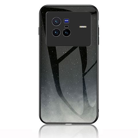 Coque Contour Silicone et Vitre Motif Fantaisie Miroir Etui Housse LS1 pour Vivo X80 5G Gris