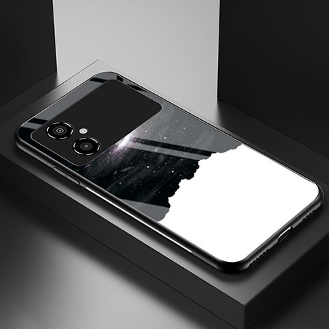 Coque Contour Silicone et Vitre Motif Fantaisie Miroir Etui Housse LS1 pour Xiaomi Poco M4 5G Noir