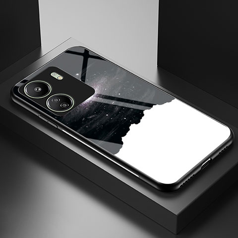 Coque Contour Silicone et Vitre Motif Fantaisie Miroir Etui Housse LS2 pour Xiaomi Redmi 13C Noir