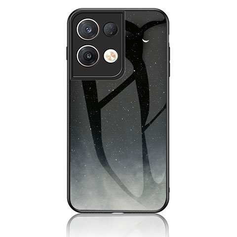 Coque Contour Silicone et Vitre Motif Fantaisie Miroir Etui Housse LS4 pour Oppo Reno9 Pro+ Plus 5G Gris