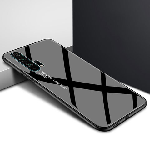 Coque Contour Silicone et Vitre Motif Fantaisie Miroir Etui Housse pour Huawei Honor 20 Pro Noir