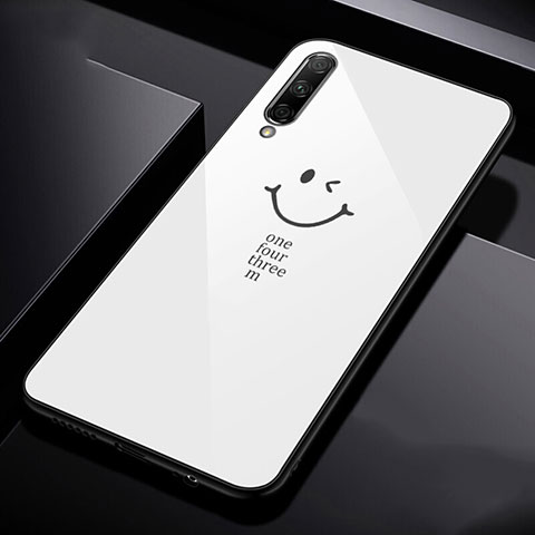 Coque Contour Silicone et Vitre Motif Fantaisie Miroir Etui Housse pour Huawei Honor 9X Pro Blanc