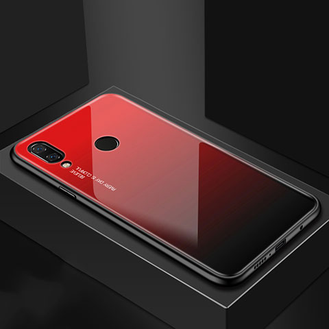 Coque Contour Silicone et Vitre Motif Fantaisie Miroir Etui Housse pour Huawei Nova 3i Rouge