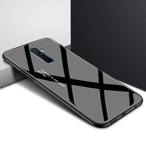 Coque Contour Silicone et Vitre Motif Fantaisie Miroir Etui Housse pour Realme X2 Pro Noir