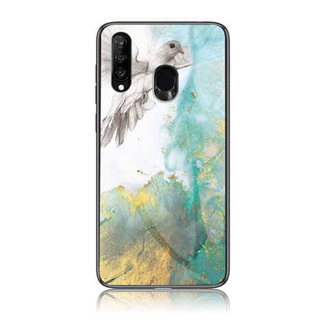 Coque Contour Silicone et Vitre Motif Fantaisie Miroir Etui Housse pour Samsung Galaxy M30 Vert