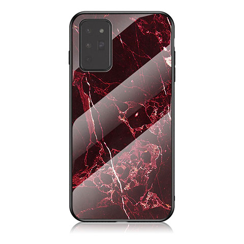 Coque Contour Silicone et Vitre Motif Fantaisie Miroir Etui Housse pour Samsung Galaxy Note 20 5G Rouge
