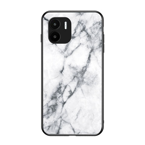 Coque Contour Silicone et Vitre Motif Fantaisie Miroir Etui Housse pour Xiaomi Redmi A1 Blanc