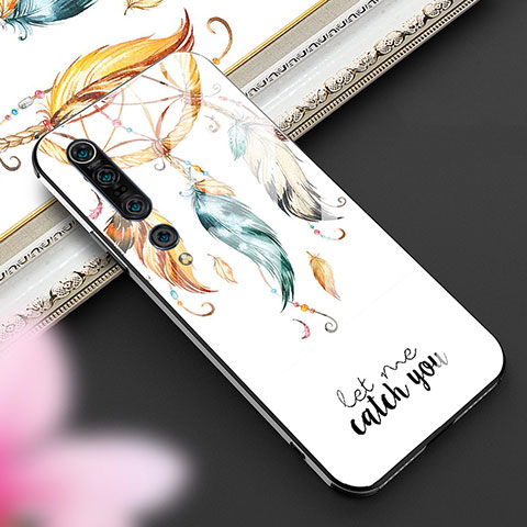 Coque Contour Silicone et Vitre Motif Fantaisie Miroir Etui Housse S03 pour Xiaomi Mi 10 Pro Jaune