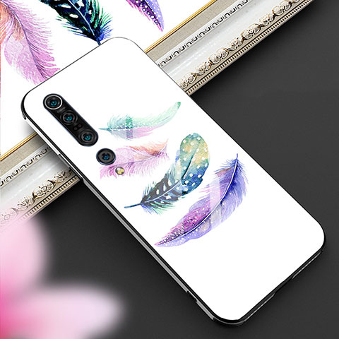 Coque Contour Silicone et Vitre Motif Fantaisie Miroir Etui Housse S03 pour Xiaomi Mi 10 Pro Violet