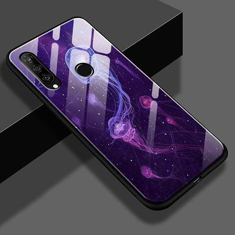 Coque Contour Silicone et Vitre Motif Fantaisie Miroir pour Huawei Nova 4e Violet