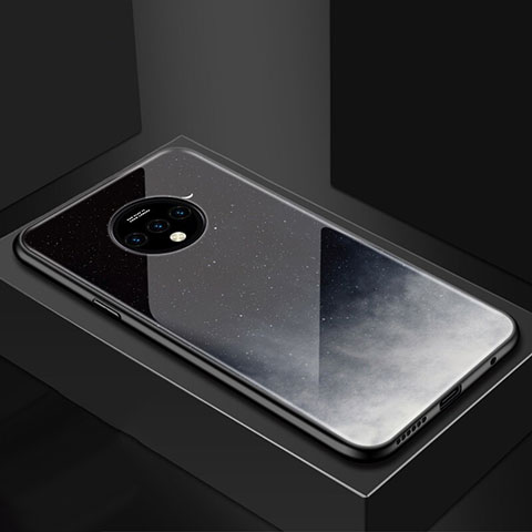 Coque Contour Silicone et Vitre Paillette Etoile Miroir Etui Housse pour OnePlus 7T Gris