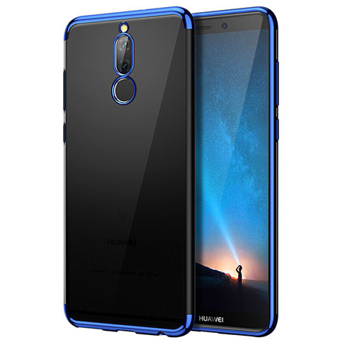 Coque Contour Silicone et Vitre Transparente Mat pour Huawei Nova 2i Bleu