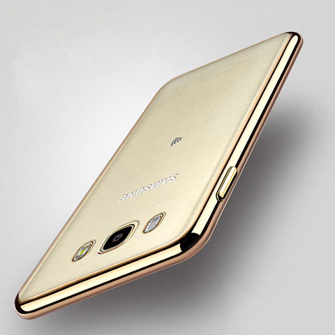 Coque Contour Silicone et Vitre Transparente Mat pour Samsung Galaxy J5 Duos (2016) Or