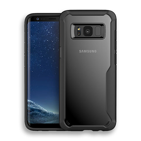 Coque Contour Silicone et Vitre Transparente Mat pour Samsung Galaxy S8 Plus Noir