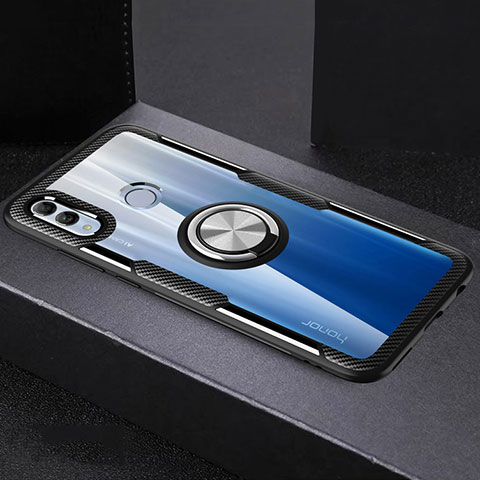 Coque Contour Silicone et Vitre Transparente Miroir 360 Degres avec Support Bague Anneau Aimante Magnetique pour Huawei Honor 10 Lite Mixte