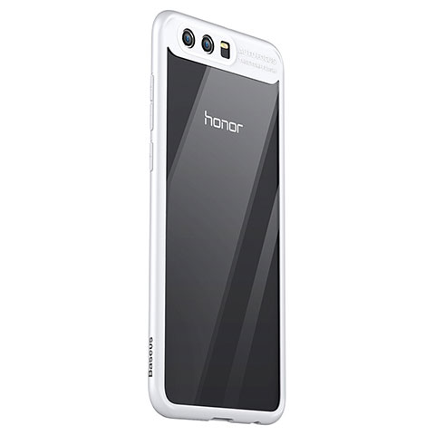 Coque Contour Silicone et Vitre Transparente Miroir 360 Degres pour Huawei Honor 9 Blanc