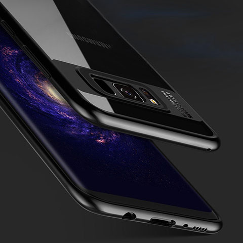 Coque Contour Silicone et Vitre Transparente Miroir 360 Degres T03 pour Samsung Galaxy S8 Noir