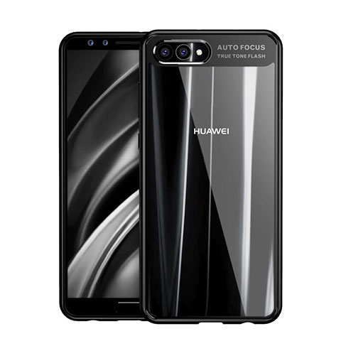 Coque Contour Silicone et Vitre Transparente Miroir F01 pour Huawei Nova 2S Noir