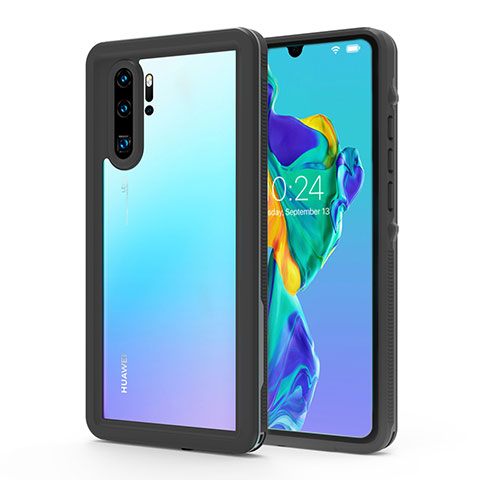 Coque Etanche Contour Silicone et Plastique Housse Etui Waterproof 360 Degres pour Huawei P30 Pro Noir