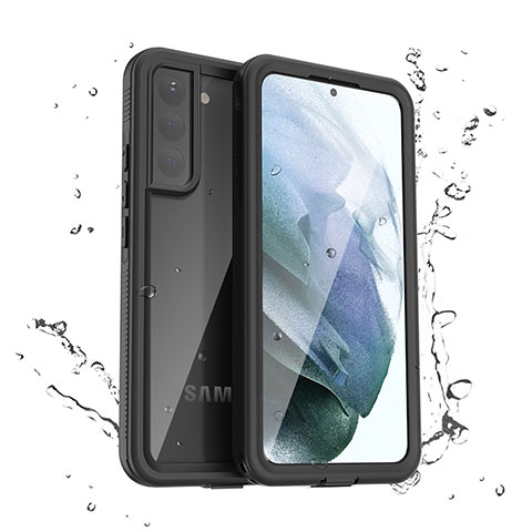 Coque Etanche Contour Silicone et Plastique Housse Etui Waterproof 360 Degres pour Samsung Galaxy S22 5G Noir
