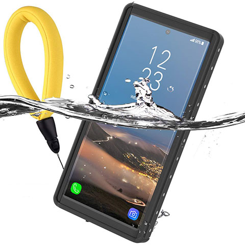 Coque Etanche Contour Silicone et Plastique Housse Etui Waterproof 360 Degres W01 pour Samsung Galaxy Note 10 Plus Noir
