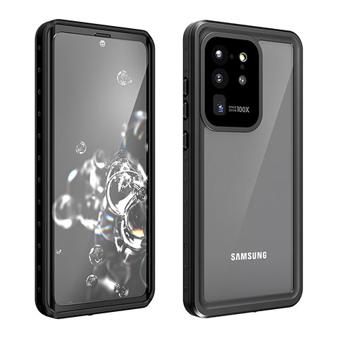 Coque Etanche Contour Silicone et Plastique Housse Etui Waterproof 360 Degres W01 pour Samsung Galaxy S20 Ultra 5G Noir