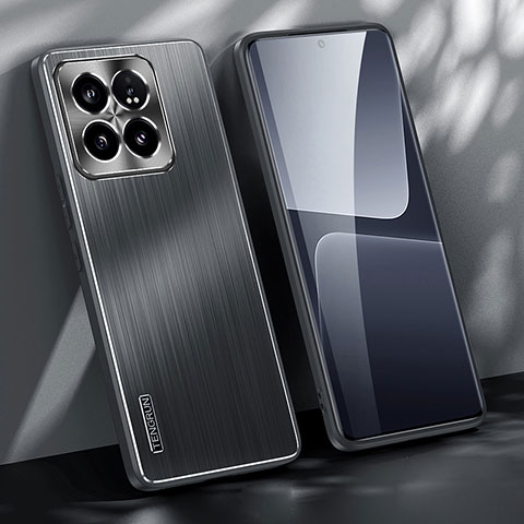 Coque Luxe Aluminum Metal Housse et Bumper Silicone Etui JL1 pour Xiaomi Mi 14 Pro 5G Noir