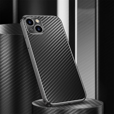 Coque Luxe Aluminum Metal Housse Etui 360 Degres M01 pour Apple iPhone 14 Noir