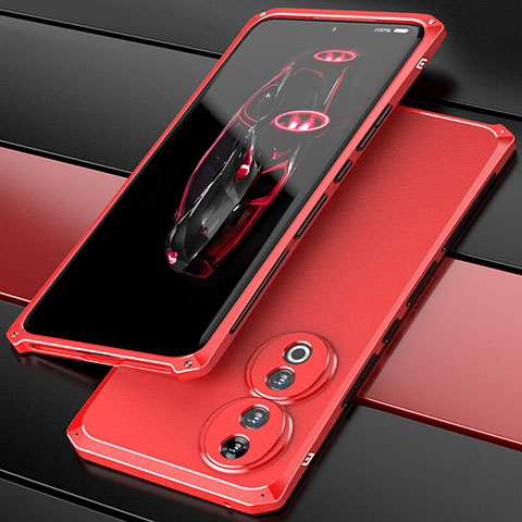 Coque Luxe Aluminum Metal Housse Etui 360 Degres pour Huawei Honor 90 5G Rouge