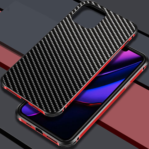 Coque Luxe Aluminum Metal Housse Etui M02 pour Apple iPhone 11 Pro Max Rouge