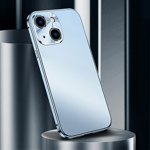 Coque Luxe Aluminum Metal Housse Etui M02 pour Apple iPhone 14 Bleu