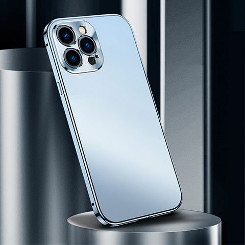 Coque Luxe Aluminum Metal Housse Etui M03 pour Apple iPhone 13 Pro Bleu