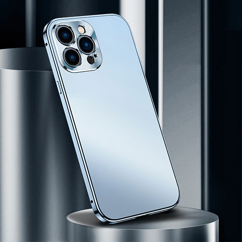 Coque Luxe Aluminum Metal Housse Etui M03 pour Apple iPhone 15 Pro Bleu
