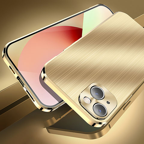 Coque Luxe Aluminum Metal Housse Etui M06 pour Apple iPhone 13 Or