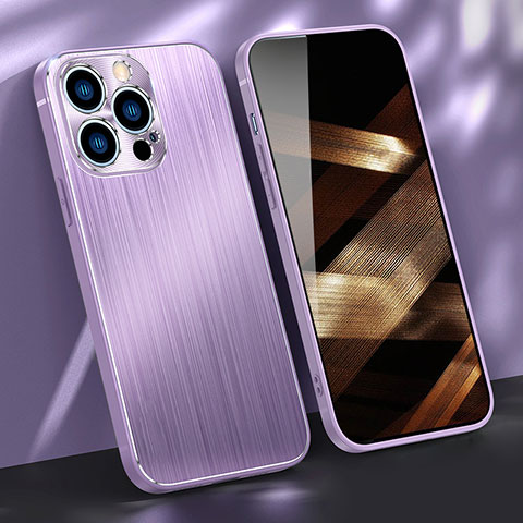 Coque Luxe Aluminum Metal Housse Etui M09 pour Apple iPhone 15 Pro Max Violet