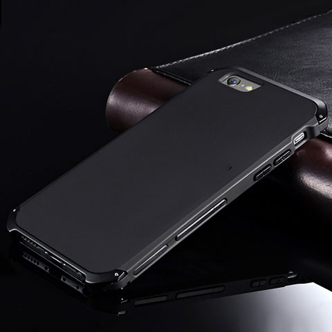 Coque Luxe Aluminum Metal Housse Etui pour Apple iPhone 6S Noir