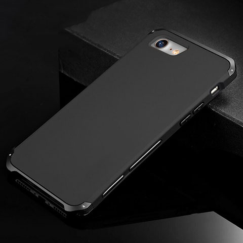 Coque Luxe Aluminum Metal Housse Etui pour Apple iPhone 7 Noir