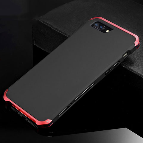 Coque Luxe Aluminum Metal Housse Etui pour Apple iPhone 8 Plus Rouge et Noir