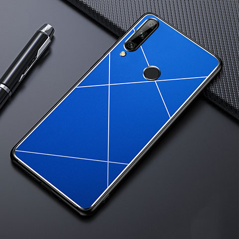 Coque Luxe Aluminum Metal Housse Etui pour Huawei Enjoy 10 Plus Bleu