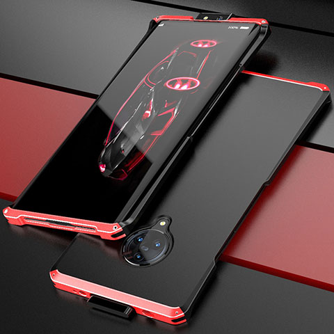 Coque Luxe Aluminum Metal Housse Etui pour Vivo Nex 3 5G Rouge et Noir