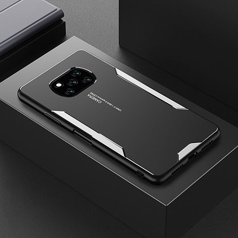 Coque Luxe Aluminum Metal Housse Etui pour Xiaomi Poco X3 NFC Argent