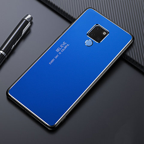 Coque Luxe Aluminum Metal Housse Etui T01 pour Huawei Mate 20 Bleu